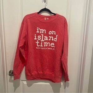 Comfort colors island times beach coral sweatshirt size large